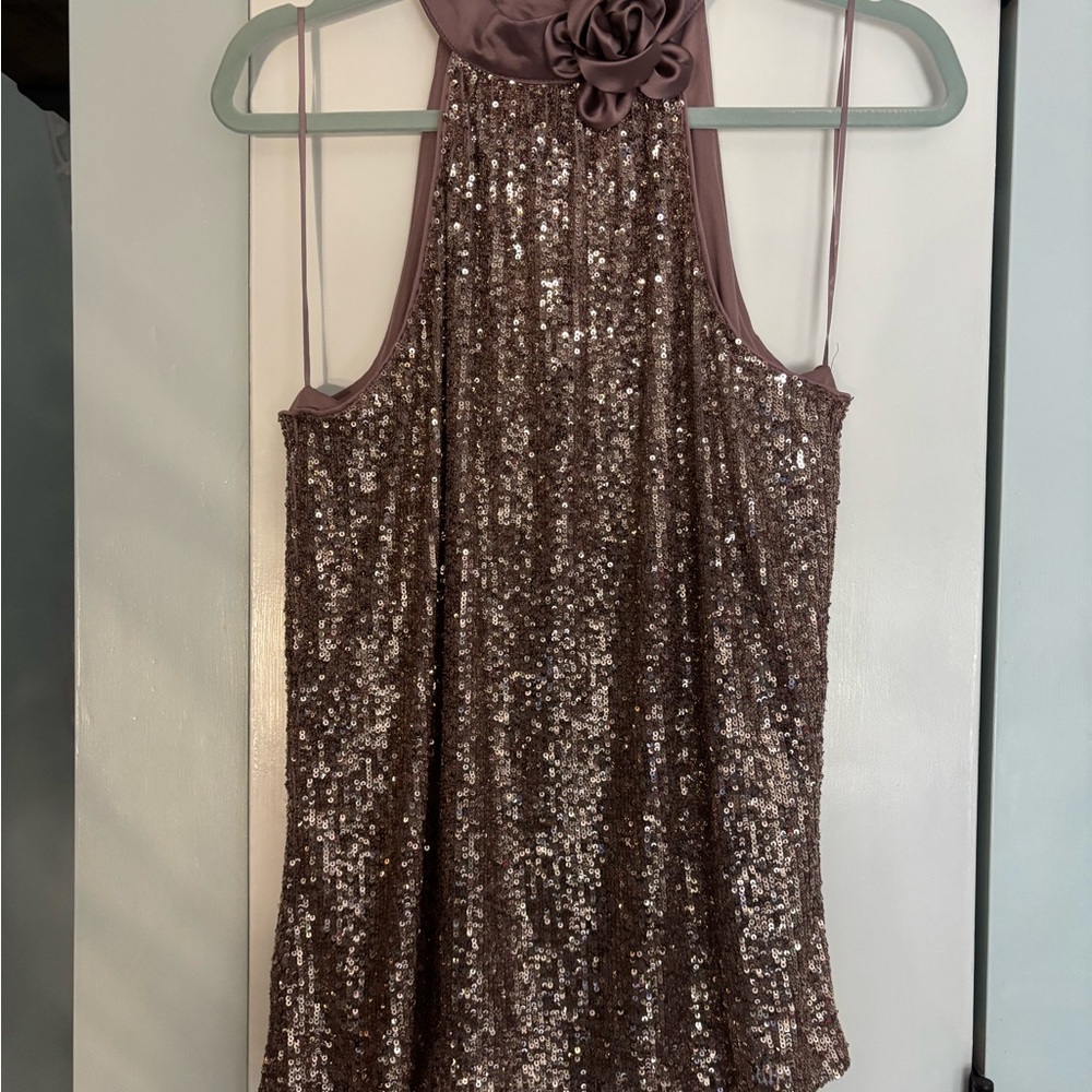 Cable & Gauge Satin Top in Mauve